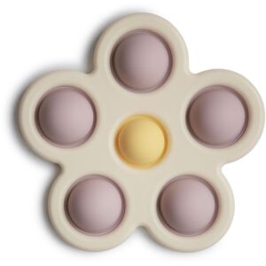 Mushie Pop-It Flower játék Soft Lilac/Pale Daffodil/Ivory 1 db