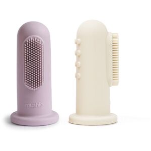 Mushie Finger Toothbrush ujjra húzható fogkefe gyermekeknek Soft Lilac/Ivory 2 db