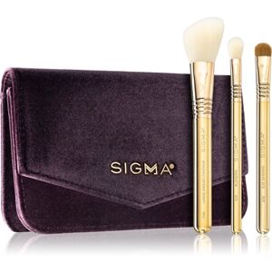 Sigma Beauty Elite Essential Trio Brush Set Utazó ecsetkészlet táskával (az arcra és a szemekre)