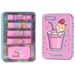 Martinelia Yummy Lip Care Tin Box ajakápoló készlet Blueberry, Strawberry, Apple, Grape (gyermekeknek)