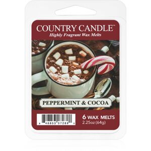 Country Candle Peppermint & Cocoa illatos viasz aromalámpába 64 g
