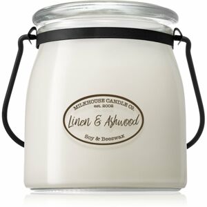 Milkhouse Candle Co. Creamery Linen & Ashwood illatgyertya Butter Jar 454 g