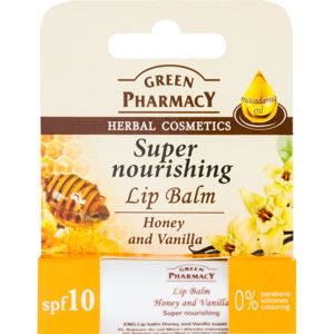 Green Pharmacy Lip Care tápláló ajak balzsam SPF 10 szilikon, parabén és színezék mentes 3.6 g