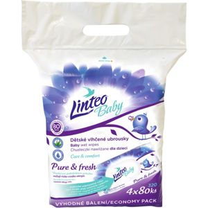 Linteo Baby Pure & Fresh finom nedves törlőkendők gyermekeknek nagy csomagolás 4x80 db