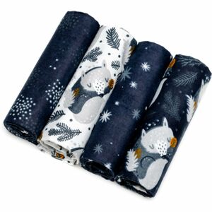 T-Tomi Cloth Diapers Night Foxes mosható pelenkák 76x76 cm 4 db