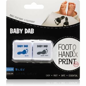 Baby Dab Foot & Hand Print Blue & Grey baba-ujjlenyomatfesték 2 db 2 db