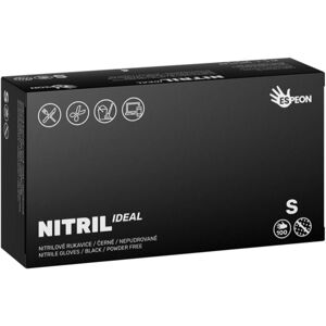 Espeon Nitril Ideal Black púdermentes nitrilkesztyű méret S 100 db