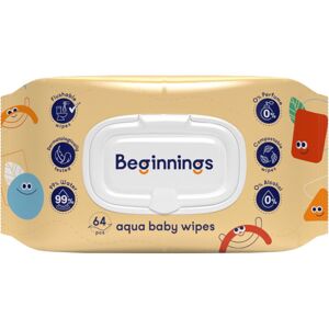 Beginnings Aqua Baby Wipes nedves törlőkendők gyermekeknek 64 db