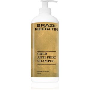 Brazil Keratin Anti Frizz Gold Shampoo mélyregeneráló sampon száraz és törékeny hajra 550 ml