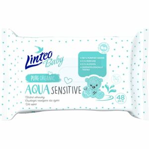 Linteo Baby Aqua Sensitive finom nedves törlőkendők gyermekeknek 48 db