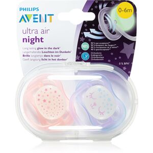 Philips Avent Soother Ultra Air Night 0-6 m cumi Mix 2 db