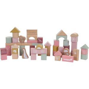 Little Dutch Building Blocks fakocka fából készült Pink