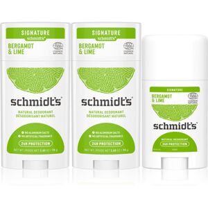 Schmidt's Bergamot + Lime izzadásgátló deo stift 2x 75 g + 1x 40 g (takarékos kiszerelés)