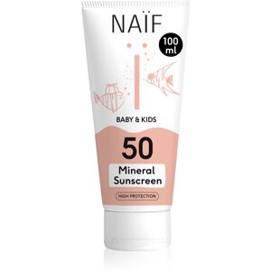 Naif Baby & Kids Mineral Sunscreen SPF 50 védőkrém napozásra újszülötteknek és kisgyermekeknek SPF 50 100 ml