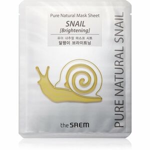 The Saem Pure Natural Snail szövet arcmaszk az arcbőr élénkítésére és vitalitásáért 20 ml