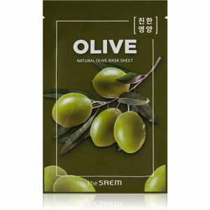 The Saem Natural Mask Sheet Olive szövet arcmaszk az arcbőr élénkítésére és vitalitásáért 21 ml