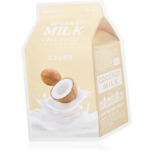 A´pieu One-Pack Milk Mask Coconut hidratáló gézmaszk bőrelasztikusság-fokozó 21 g