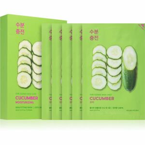 Holika Holika Pure Essence Cucumber arcmaszk nyugtató hatással Érzékeny, bőrpírra hajlamos bőrre 5x20 ml