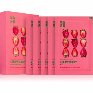 Holika Holika Pure Essence Strawberry fehérítő gézmaszk az egységes tónusú bőrért 5x23 ml