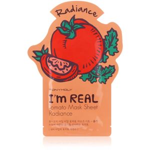 TONYMOLY I'm REAL Tomato szövet arcmaszk az arcbőr élénkítésére és vitalitásáért