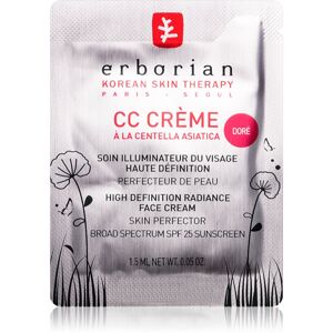 Erborian CC Crème Centella Asiatica Radiance arckrém bőrtökéletesítő SPF 25 kis csomagolás árnyalat Doré 1.5 ml