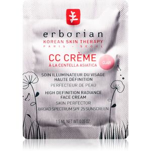 Erborian CC Crème Centella Asiatica Radiance arckrém bőrtökéletesítő SPF 25 kis csomagolás árnyalat Clair 1.5 ml