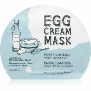 Too Cool For School Egg Cream Mask arcmaszk a fénylő arcbőr és a kitágult pórusok ellen 28 g