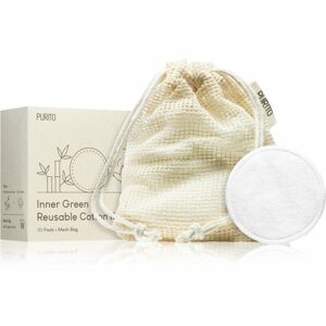 Purito Inner Green Reusable Cotton Rounds Pamut vattakorong bőrtisztításhoz és sminklemosáshoz 10 db