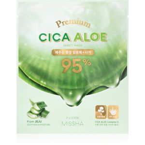 Missha Premium Cica Aloe arcmaszk tisztító és frissítő hatással Aloe Vera tartalommal 21 g