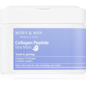 MARY & MAY Collagen Peptide Vital Mask fátyolmaszk szett ránctalanító hatással 30 db