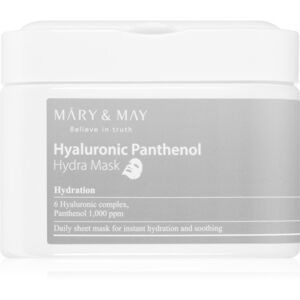 MARY & MAY Hyaluronic Panthenol Hydra Mask fátyolmaszk szett a bőr intenzív hidratálásához 30 db