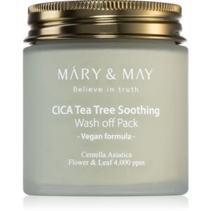 MARY & MAY Cica Tea Tree Soothing tisztító maszk agyaggal az arcbőr megnyugtatására 125 g