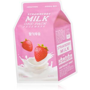 A´pieu One-Pack Milk Mask Strawberry fehérítő gézmaszk 21 g