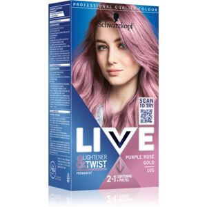 Schwarzkopf LIVE Lightener & Twist tartós hajfesték a haj élénkítésére árnyalat 105 Purple Rosé Gold 1 db