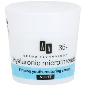 AA Cosmetics Dermo Technology Hyaluronic Microthreads fiatalító és simító éjszakai krém 35+