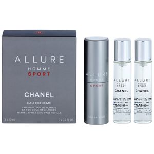 Chanel Allure Homme Sport Eau Extreme Eau de Toilette (1x utántölthető + 2x utántöltő) uraknak 3 x 20 ml