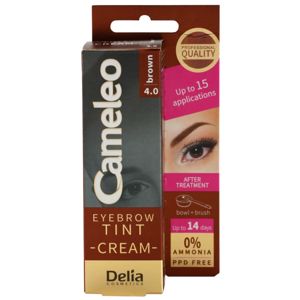 Delia Cosmetics Cameleo professzionális krémes festék a szemöldökre ammónia nélkül árnyalat 4.0 Brown 15 ml