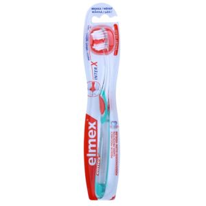 Elmex Caries Protection interX rövidfejű fogkefe gyenge transparent/red/blue