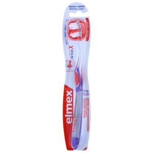 Elmex Caries Protection interX rövidfejű fogkefe gyenge transparent/red/purple