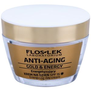 FlosLek Laboratorium Anti-Aging Gold & Energy energizáló nappali krém SPF 15 50 ml