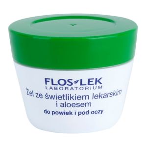 FlosLek Laboratorium Eye Care szemkörnyék ápoló gél szemvidítóval és aloe verával 10 g