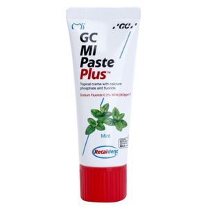GC MI Paste Plus ásványfeltöltő védőkrém az érzékeny fogakra fluoriddal íz Mint 35 ml