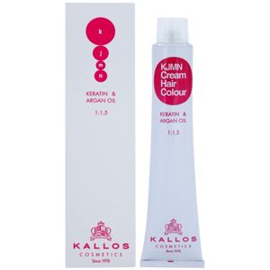 Kallos KJMN Cream Hair Colour Keratin & Argan Oil hajfesték keratinnal és argán olajjal árnyalat 1.10 Blue Black 100 ml