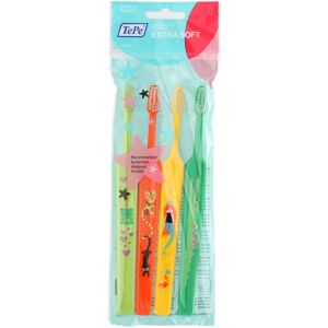 TePe Kids Extra Soft extra soft fogkefe gyermekeknek 4 db színes változatok 4 db
