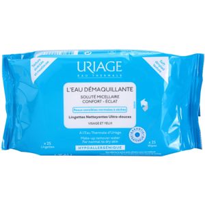 Uriage Hygiène Thermal Micellar Water - Normal to Dry Skin sminklemosó kendő normál és száraz bőrre 25 db